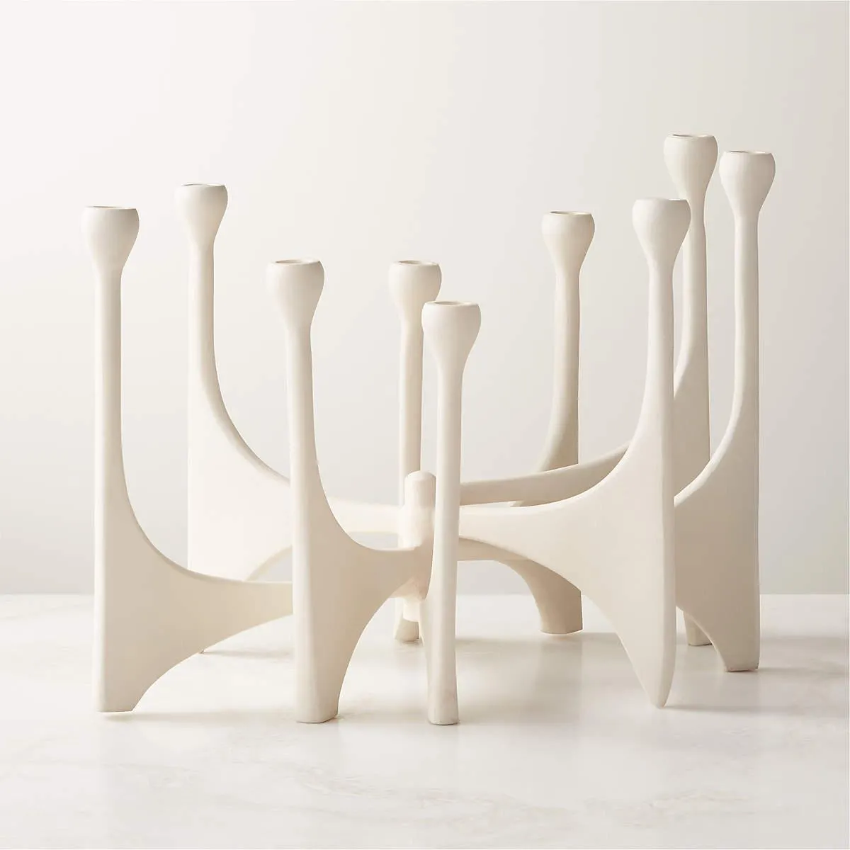 Cinq White Multi Taper Candle Holder Large