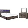 Drystan 5 Piece King Storage Bedroom - Multi