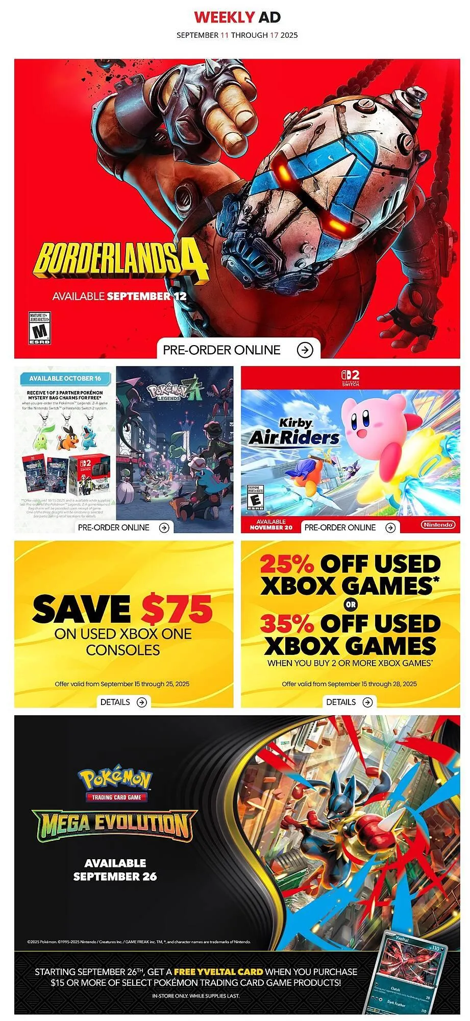 EB Games flyer from September 11 to September 17 2025 - flyer page 1