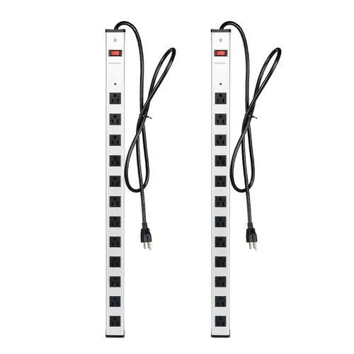 12-Outlet Surge Protector Power Strip with 4.75ft Cord 125V/15A - PrimeCables®