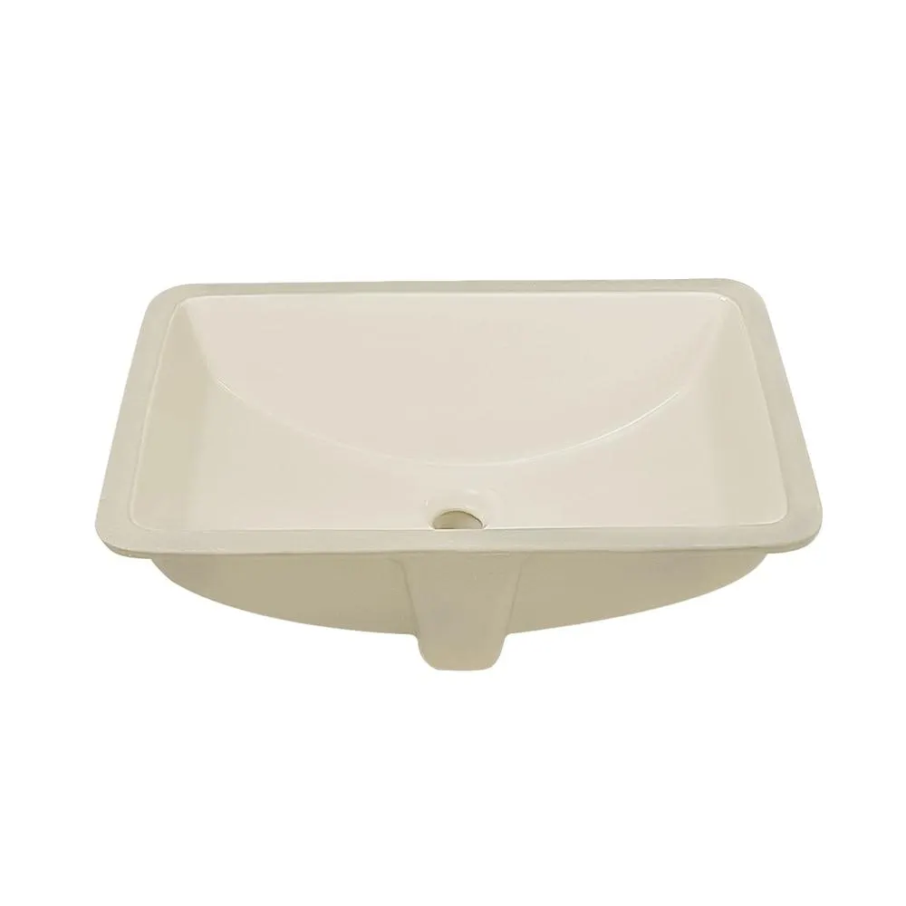 21 in. Rectangular Vitreous China Undermount Bathroom Sink in Bone