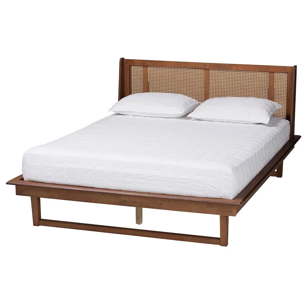 Aveena Queen Platform Bed in Walnut Brown