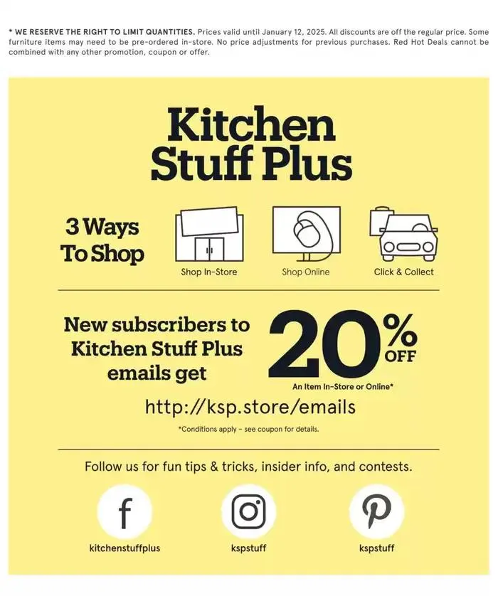 Kitchen Stuff Plus weeky flyer from January 6 to January 12 2025 - flyer page 7