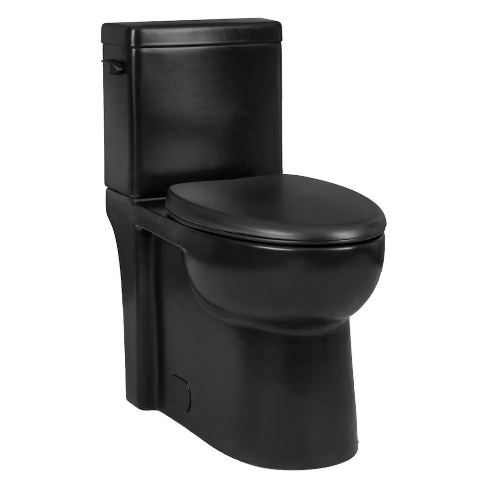 All-In-One Two-Piece 4.8L Single Flush Comfort Height Elongated Concealed Toilet in Matte Black