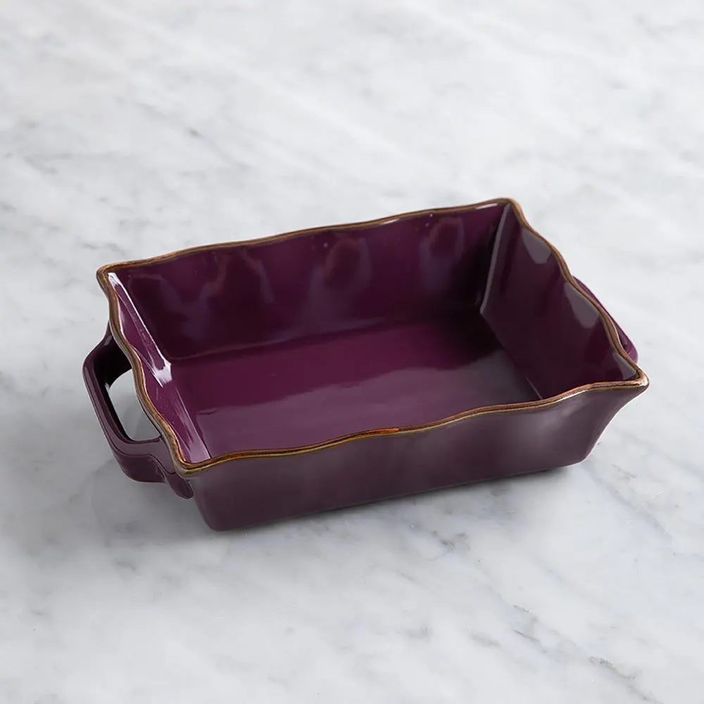 KSP Tuscana Small Rectangle Fluted Bakeware with Handle (Purple)