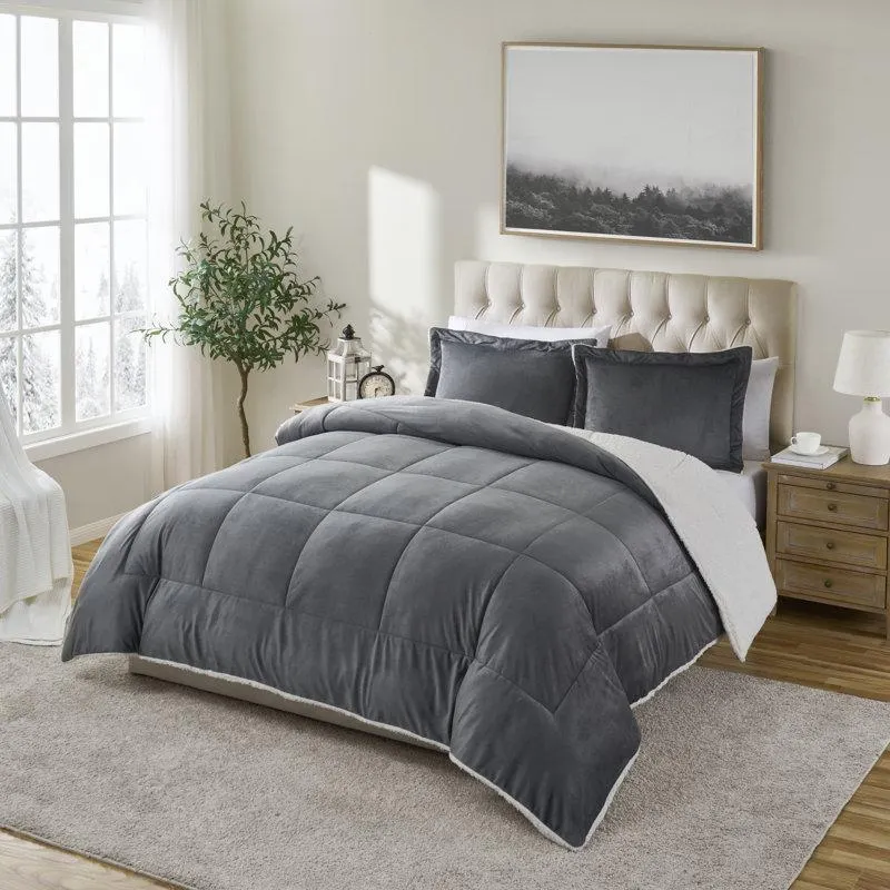 Ultra Plush Reversible Micro-Mink and Sherpa 3-Piece Comforter Set