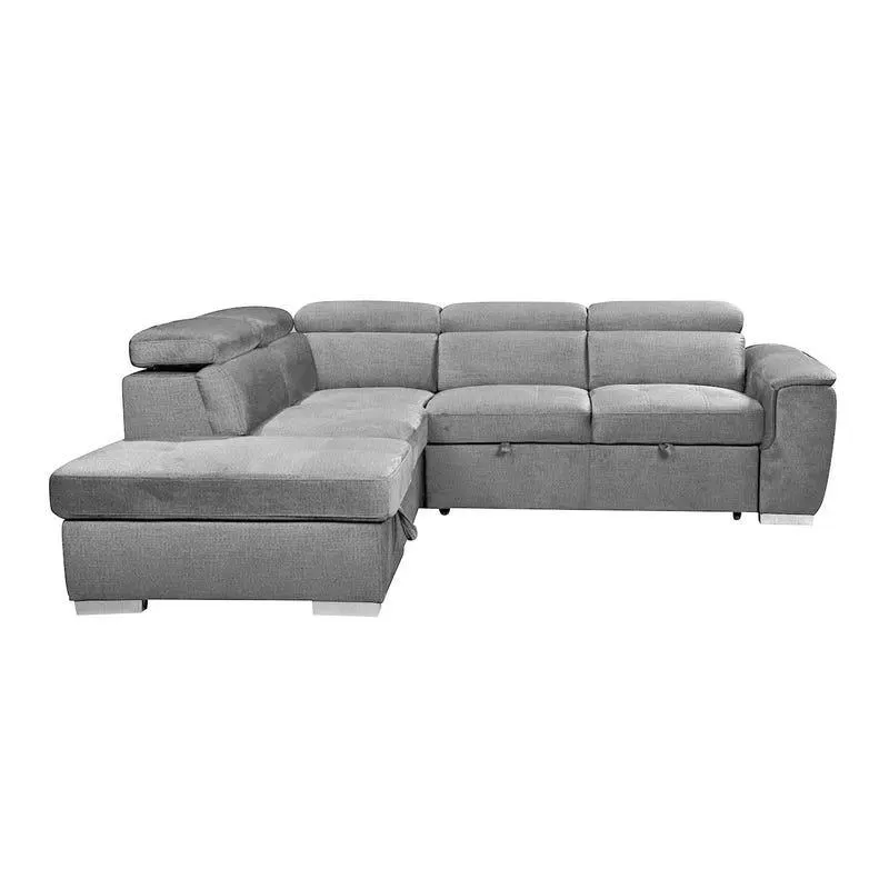 Sectionnel-lit avec rangement - gris