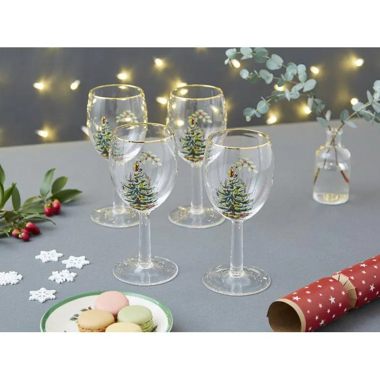 Christmas Tree 13 oz. All Purpose Wine Glass (Set of 4)