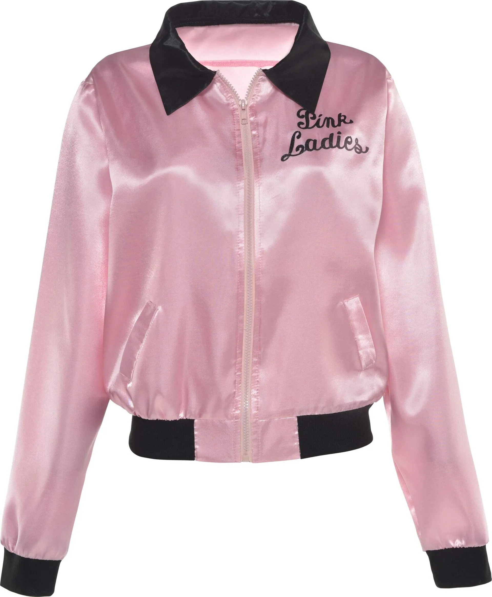 Adult Grease Pink Ladies Jacket, Pink/Black, One Size, Wearable Costume Accessory for Halloween