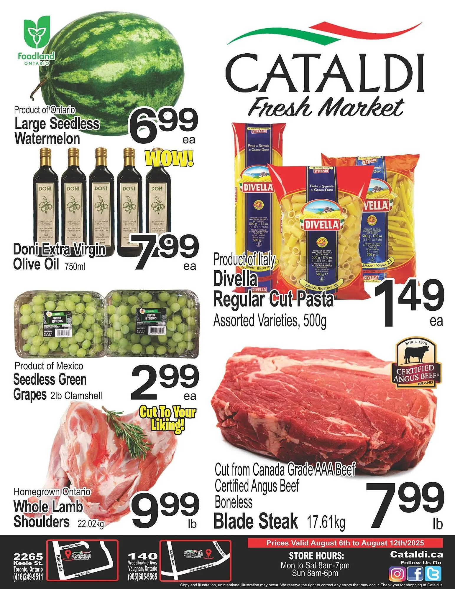 Cataldi Fresh Market flyer from August 6 to August 12 2025 - flyer page 1