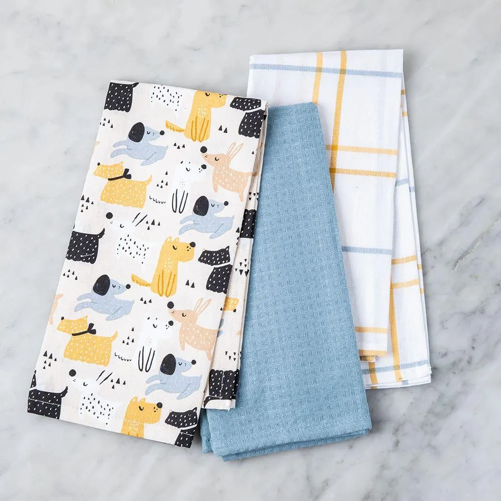 Harman Combo 'Dogs' Cotton Kitchen Towel - Set of 3