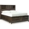 Vanmore Queen Storage Bed - Dark Brown