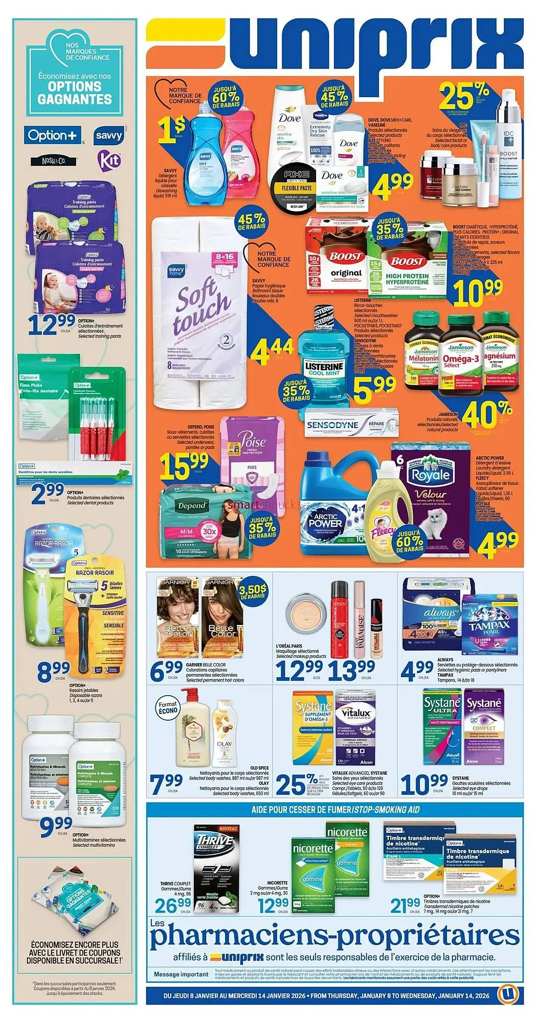 Uniprix flyer from January 8 to January 14 2026 - flyer page 1