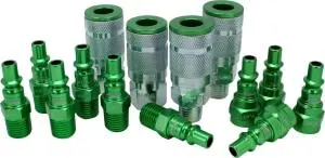 14 pc 1/4 in. Green A-Style Quick Coupler/Plug Set