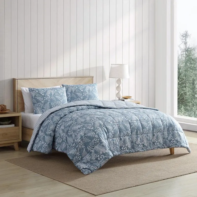 Eddie Bauer Fern Garden Blue Twin Comforter Set