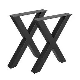 Pattes de table noires en forme de X