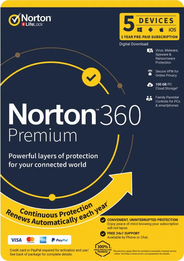 Norton 360 Premium Internet Security (5D 12M) Digital Download