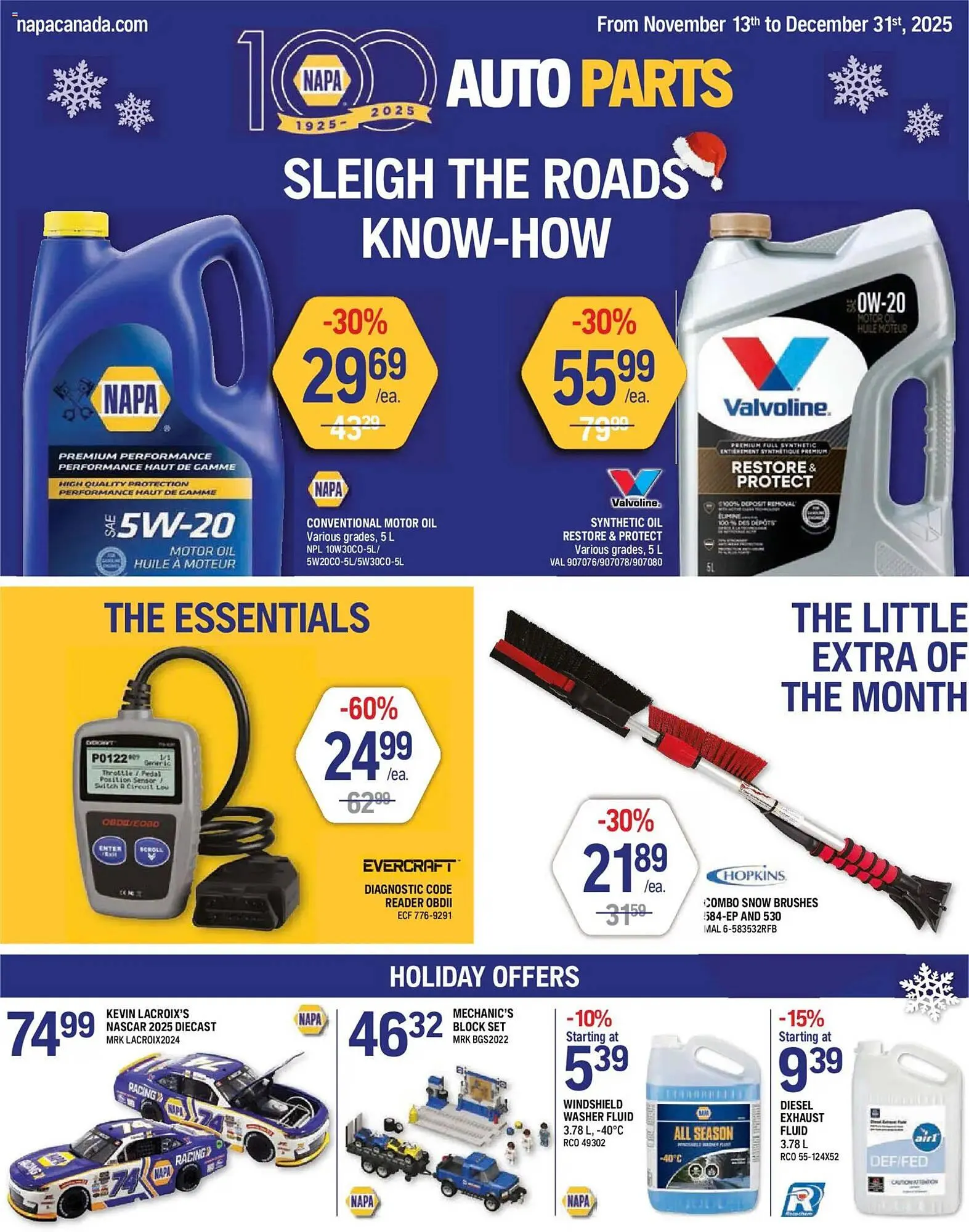 NAPA Auto Parts flyer from November 13 to December 31 2025 - flyer page 1
