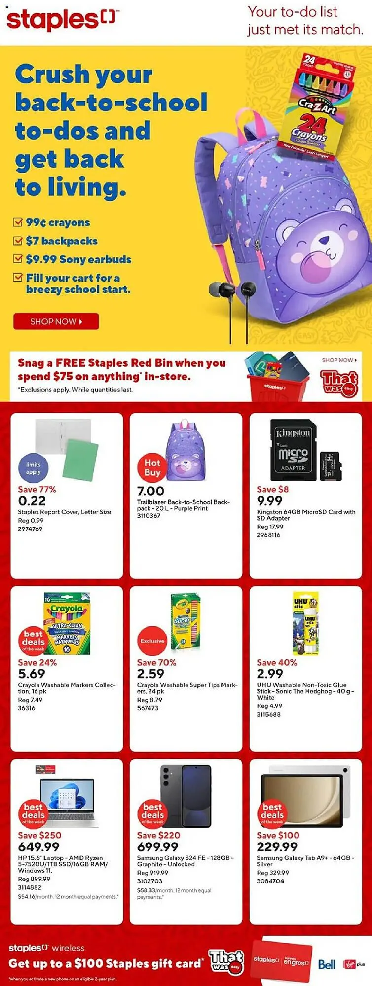 Staples flyer from August 1 to August 8 2025 - flyer page 1