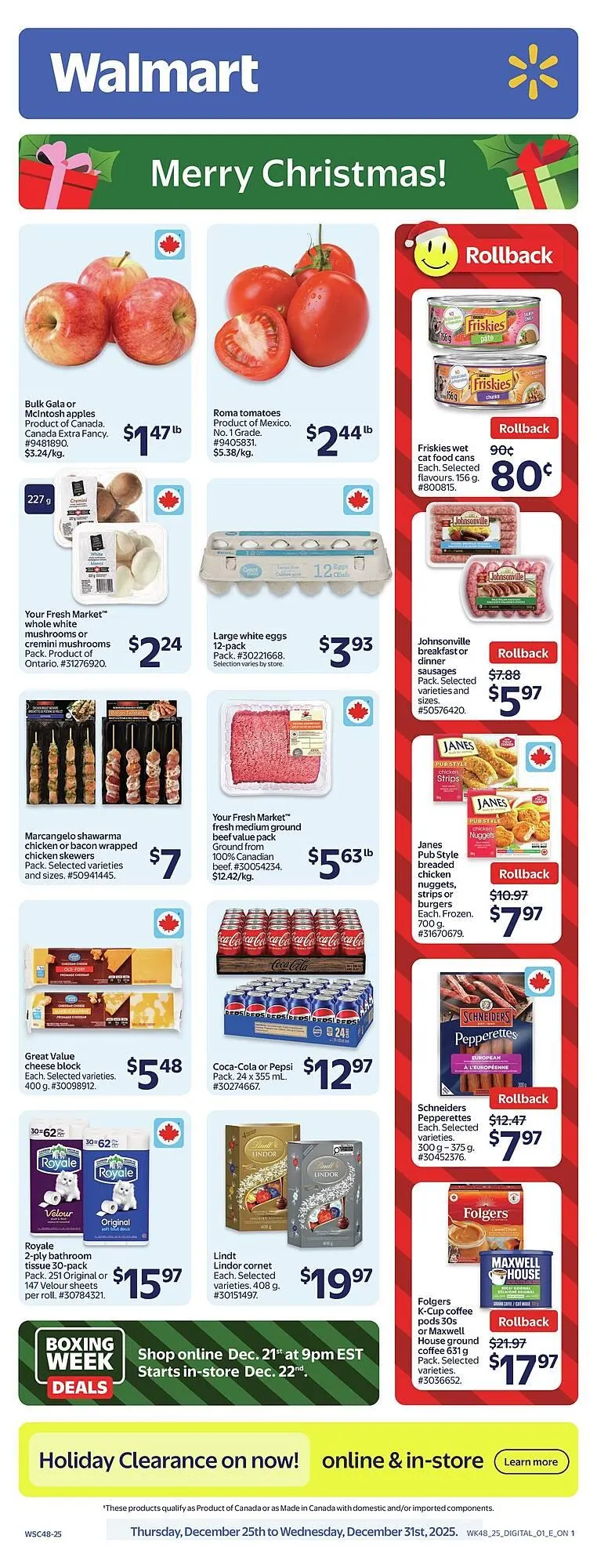 Walmart flyer from December 25 to January 1 2026 - flyer page 1