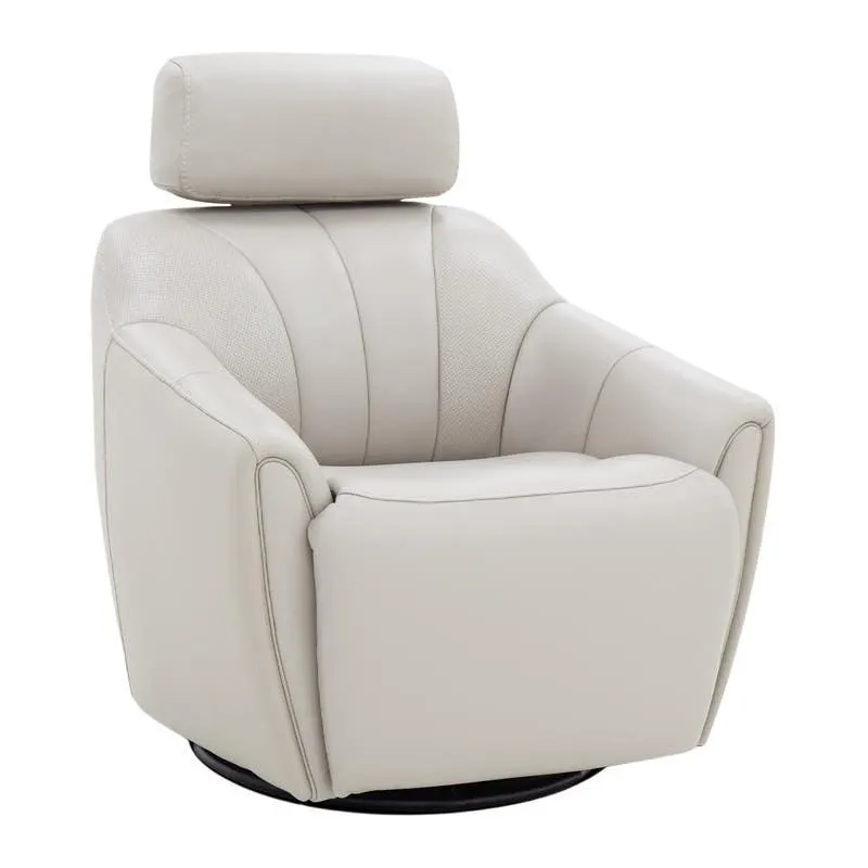 Fauteuil inclinable pivotant électrique en cuir avec système audio intégré - beige