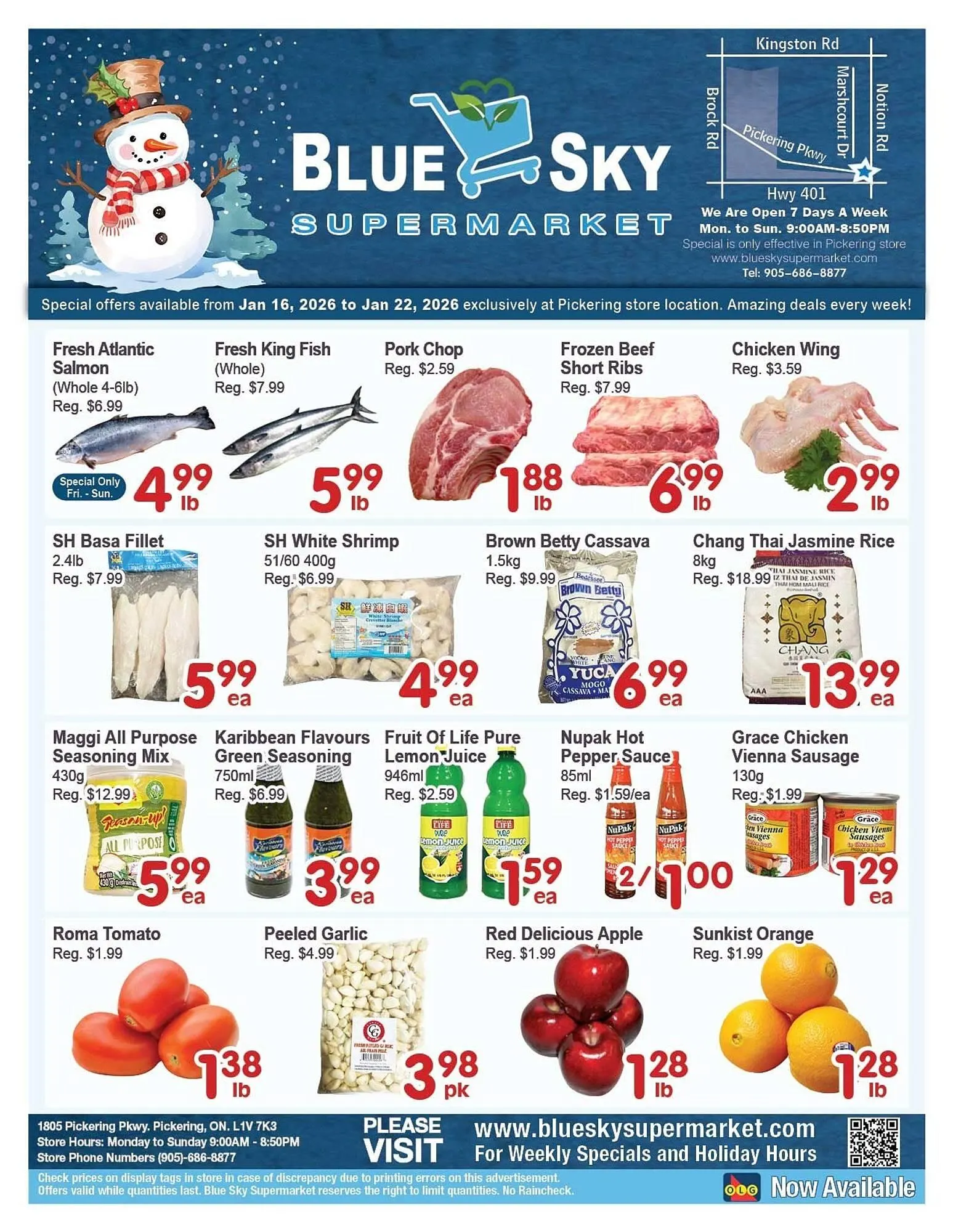 Blue Sky Supermarket flyer from January 16 to January 22 2026 - flyer page 1