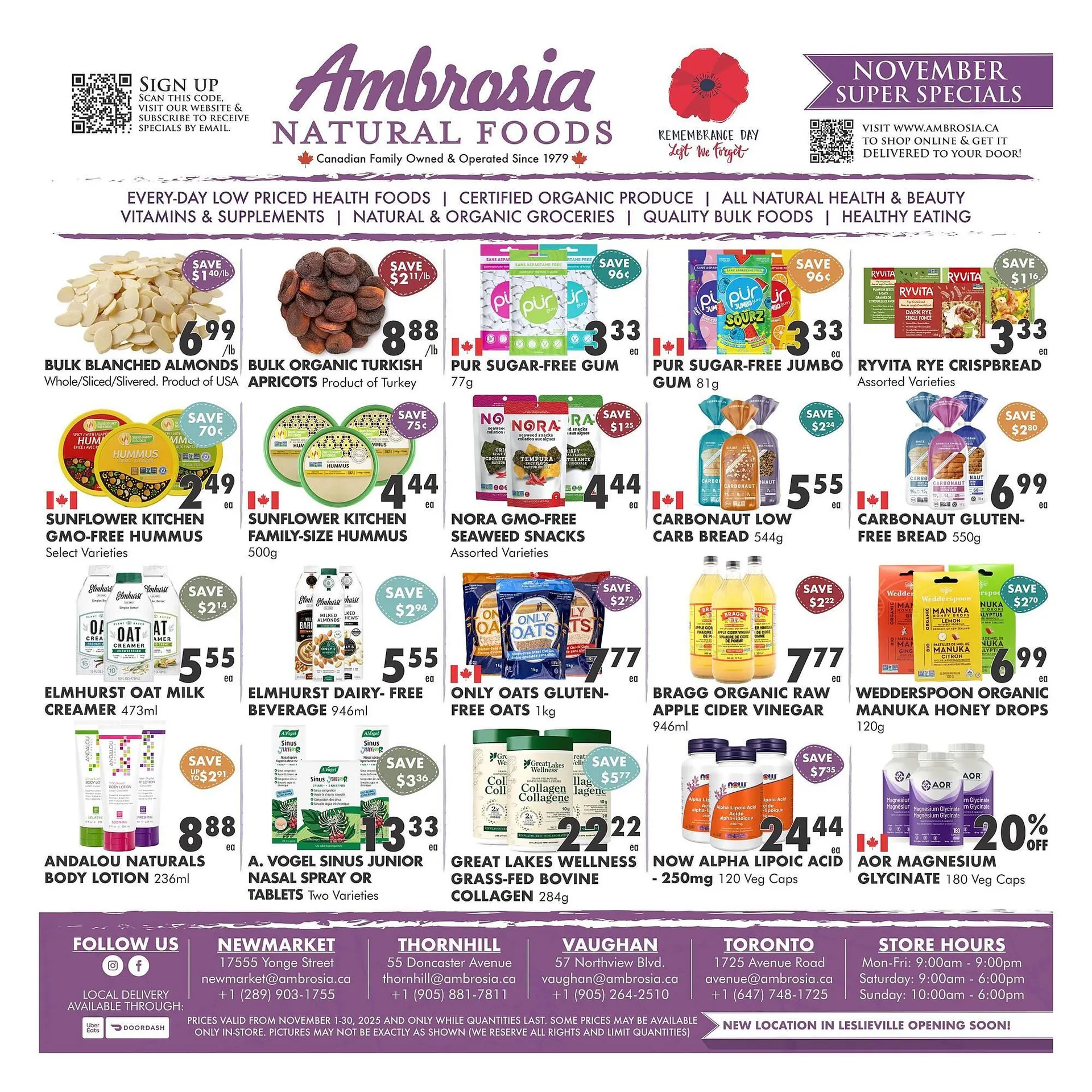 Ambrosia Natural Foods flyer - 1