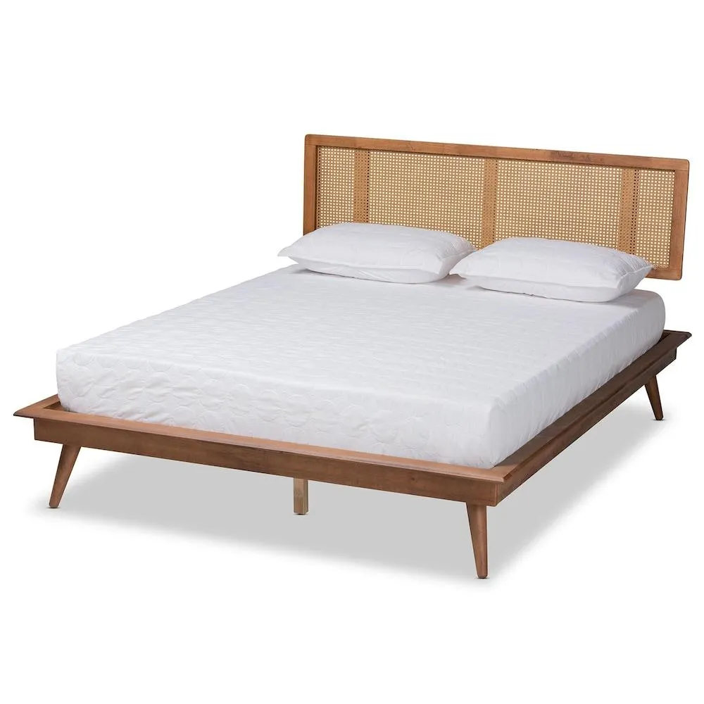 Nura King Platform Bed in Walnut Brown