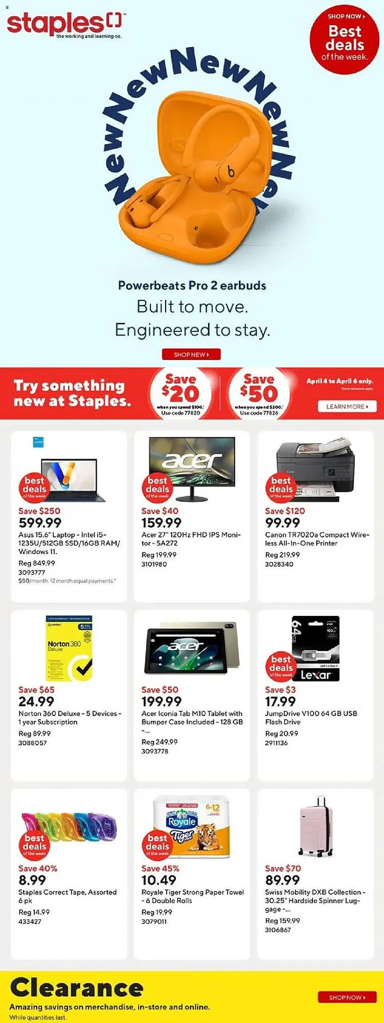 Staples flyer from April 2 to May 8 2025 - flyer page 1