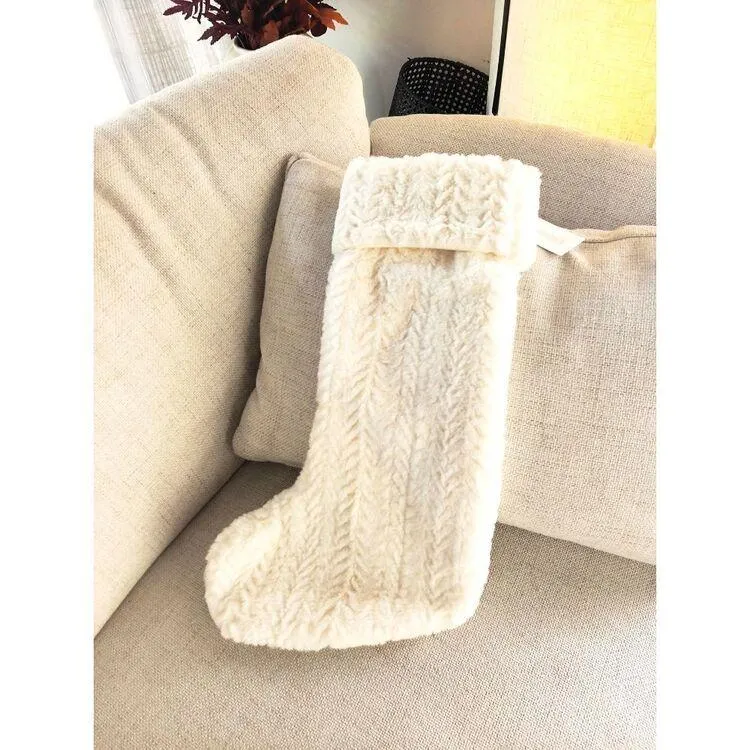 Bouclair Coline Fur Stock White 28 x 51 cm