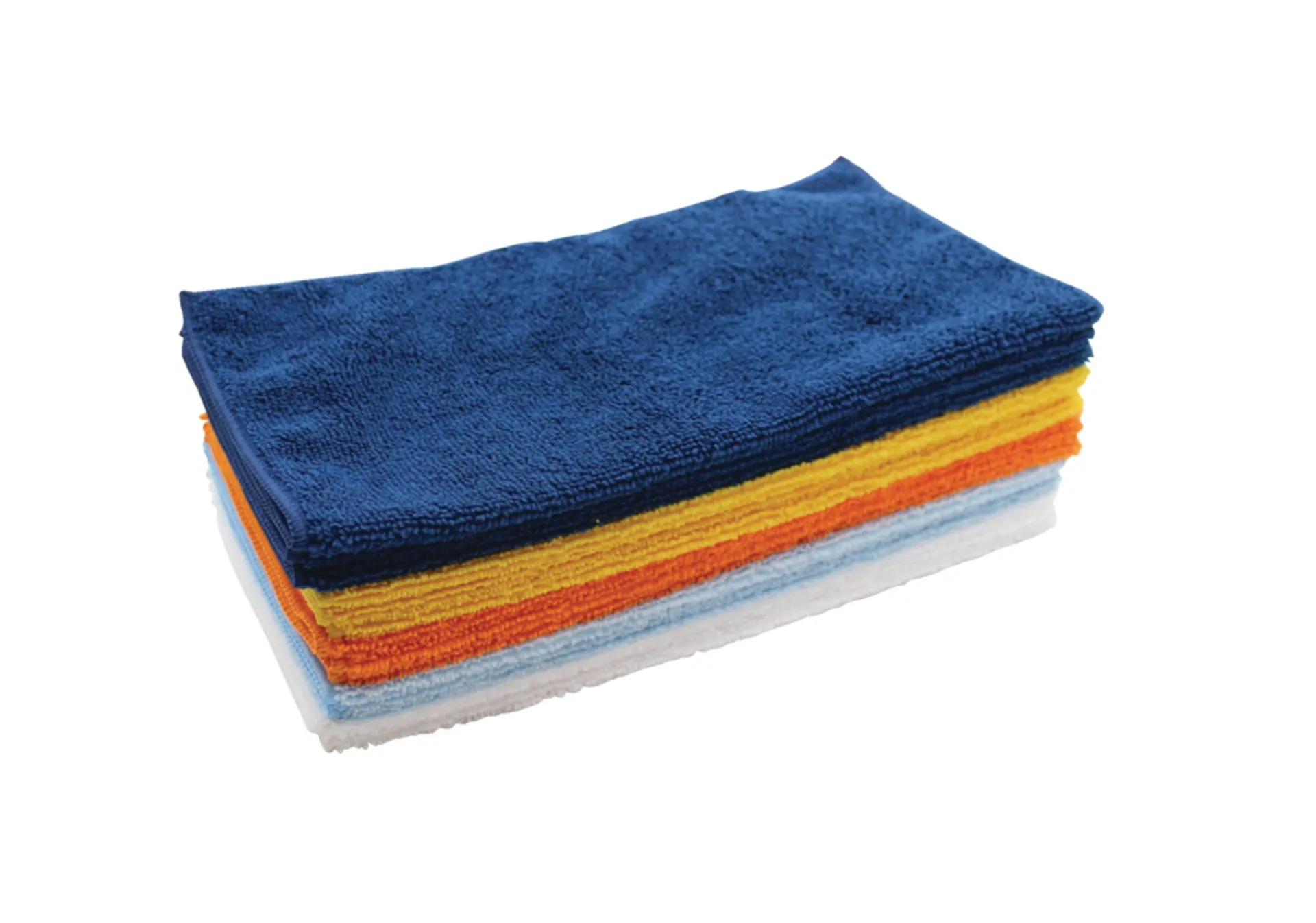 SIMONIZ Microfibre Edged Towels, 12 x 12-in, Blue, White, Orange, Yellow, 36-pk