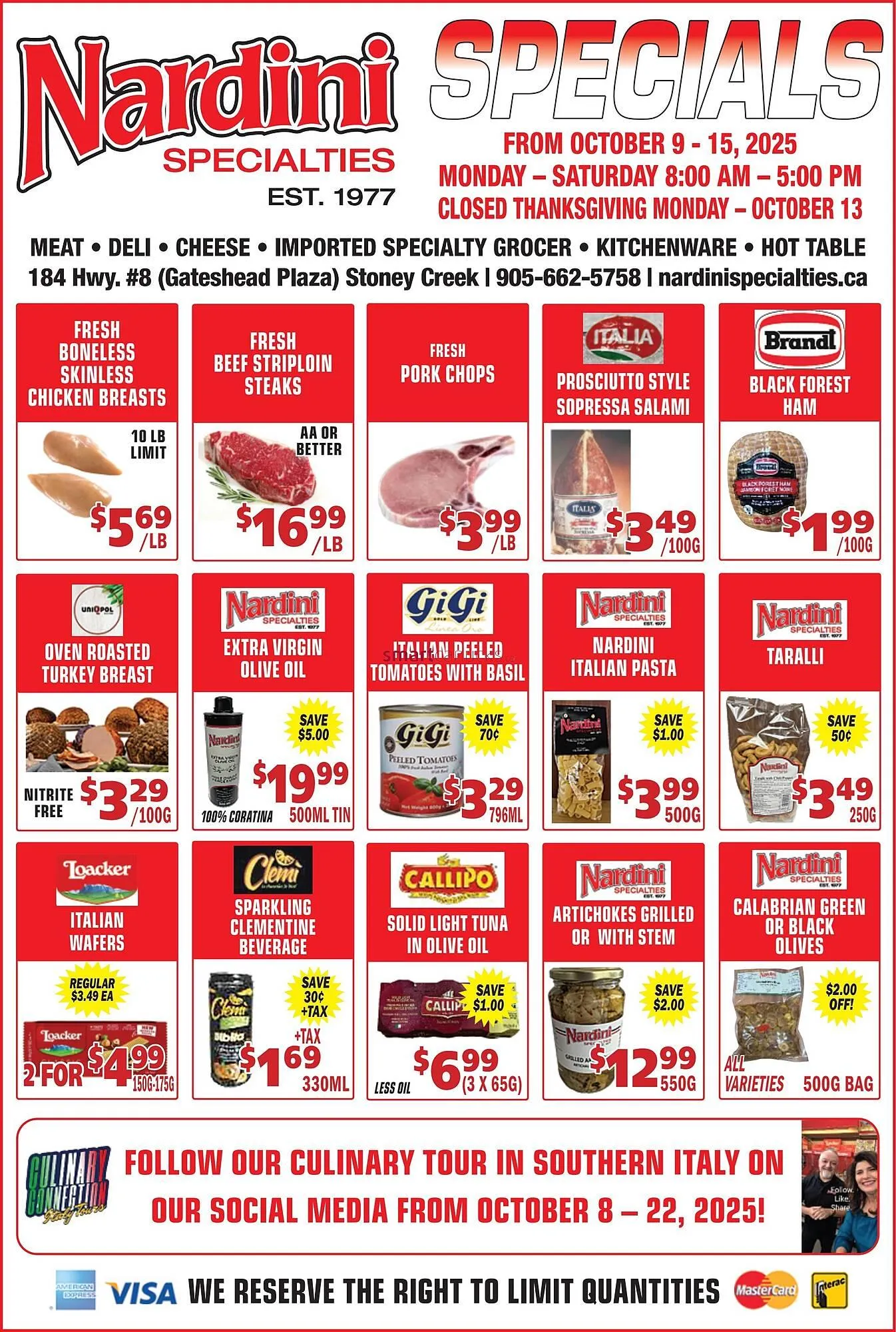 Nardini Specialties flyer from October 9 to October 16 2025 - flyer page 1