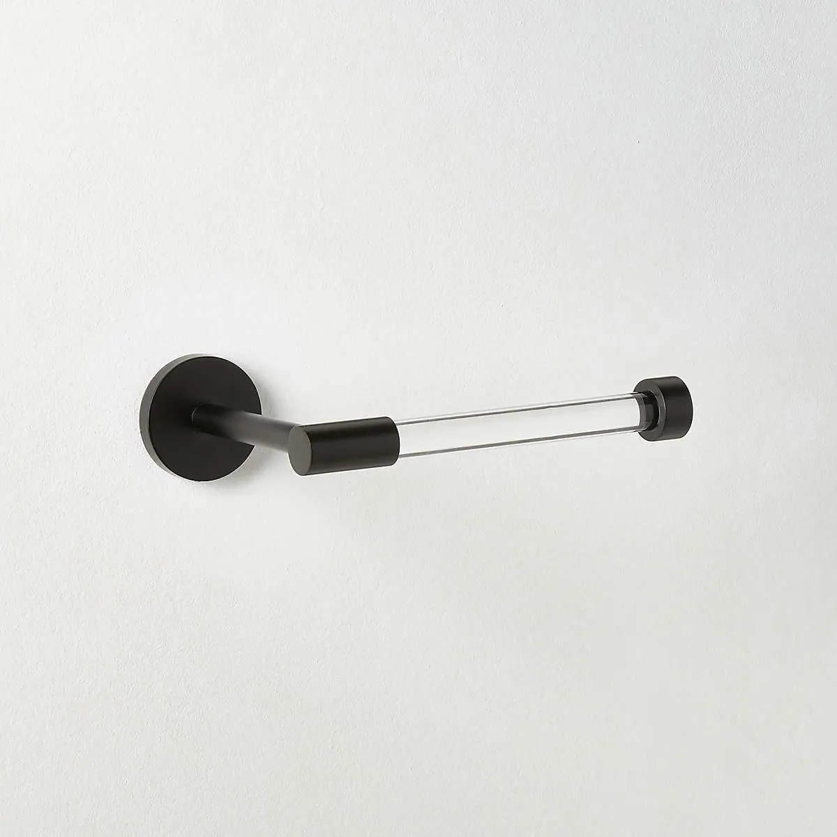 Flynn Crystal and Black Wall Mounted Toilet Paper Holder