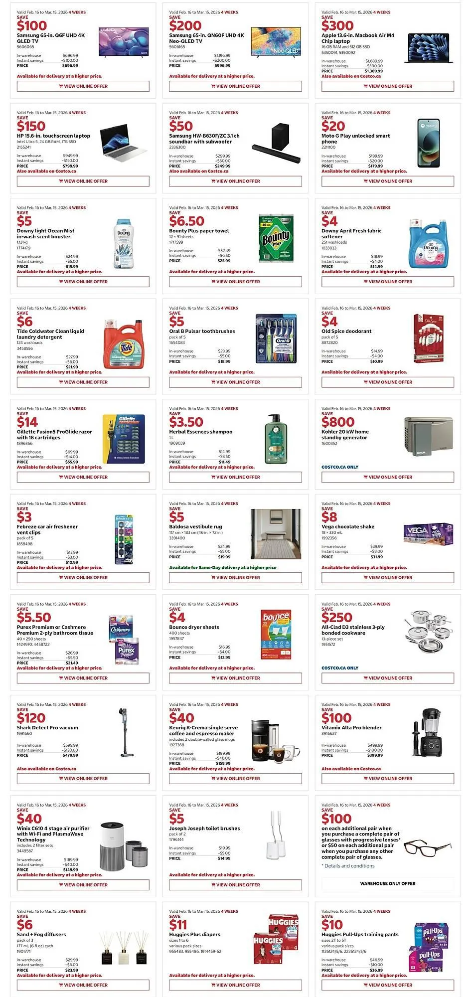 Costco flyer from February 16 to March 1 2026 - flyer page 2