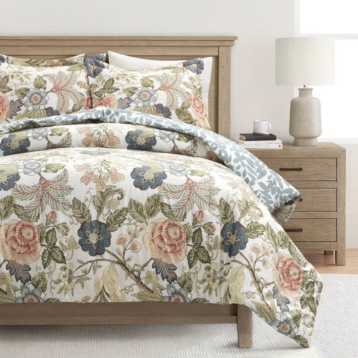 Sydney Reversible Comforter Set Green/Blue 3Pc Set