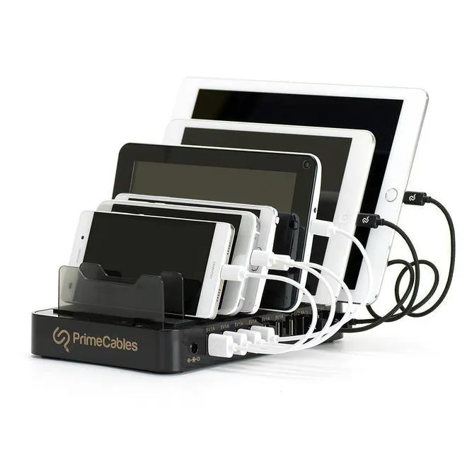 72W 10-Ports USB Smart Charging Stand Station - PrimeCables®