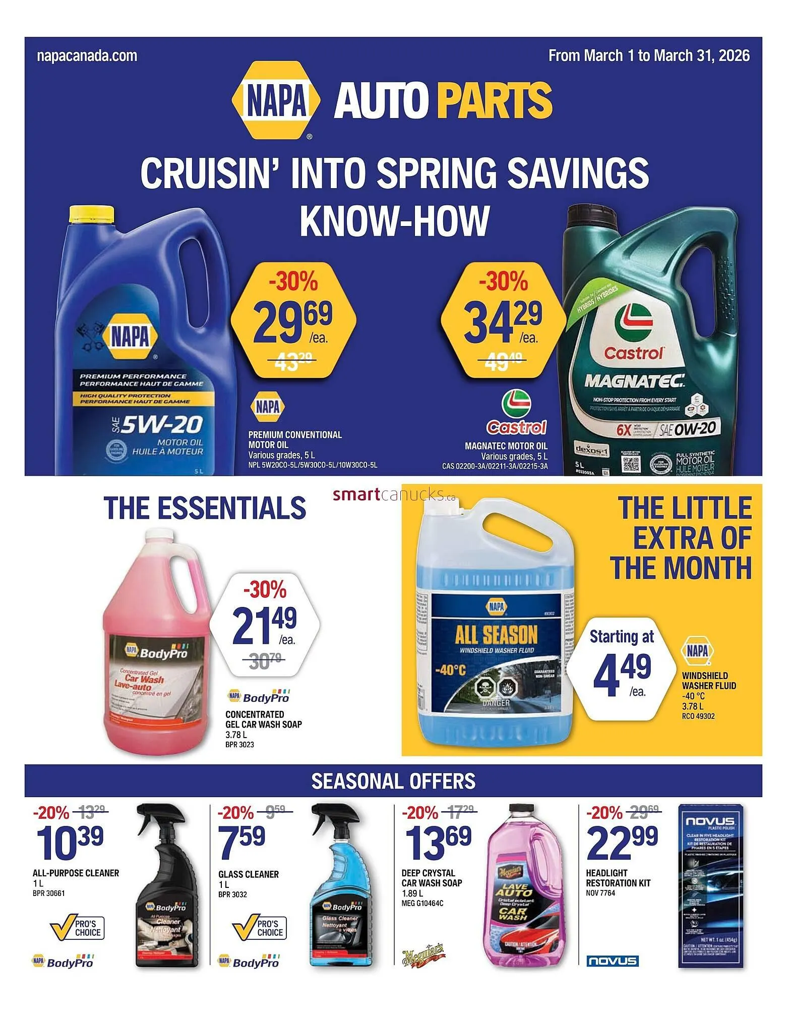 NAPA Auto Parts flyer from March 1 to March 31 2026 - flyer page 1
