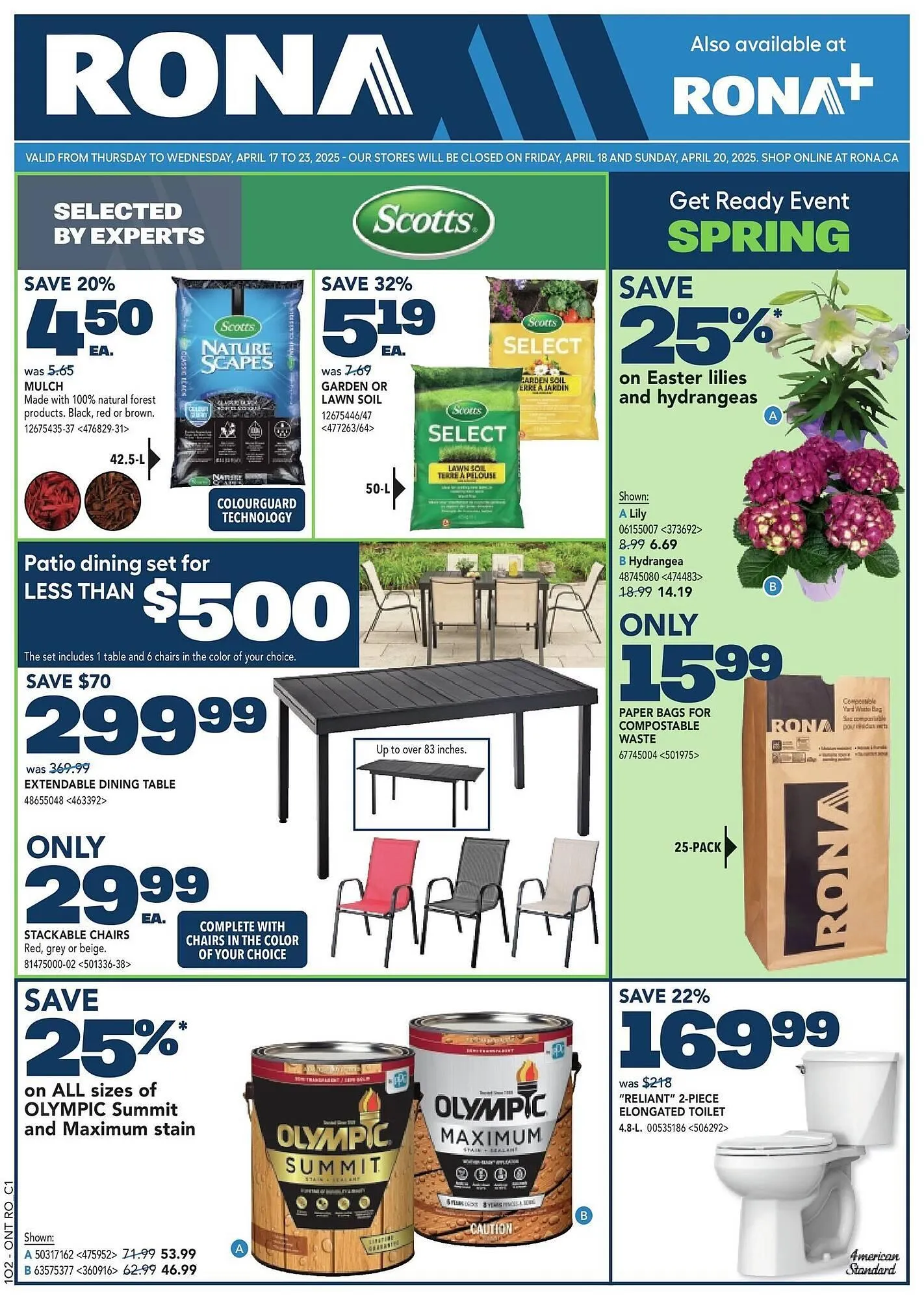 RONA flyer from April 18 to April 25 2025 - flyer page 1