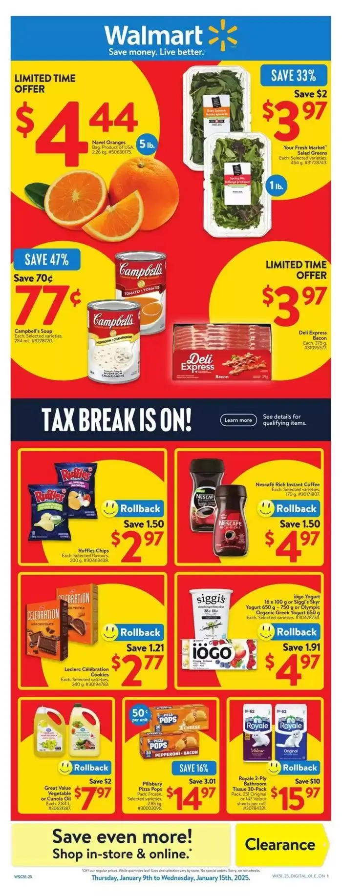 Walmart flyer from January 9 to January 15 2025 - flyer page 1