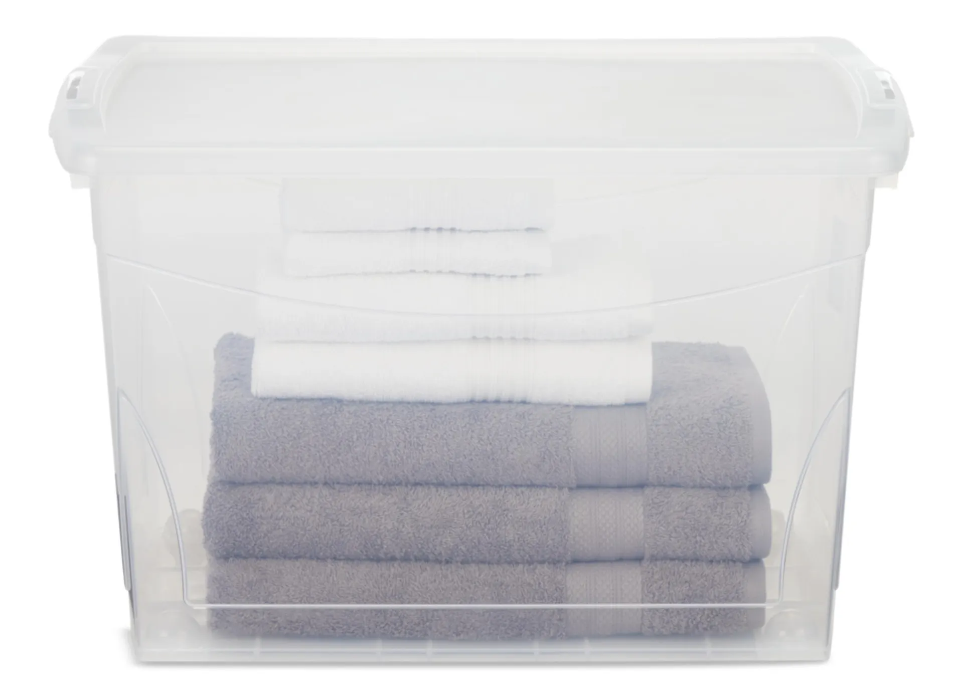 type A Clarity Transparent Storage Box with Lid, 60-L