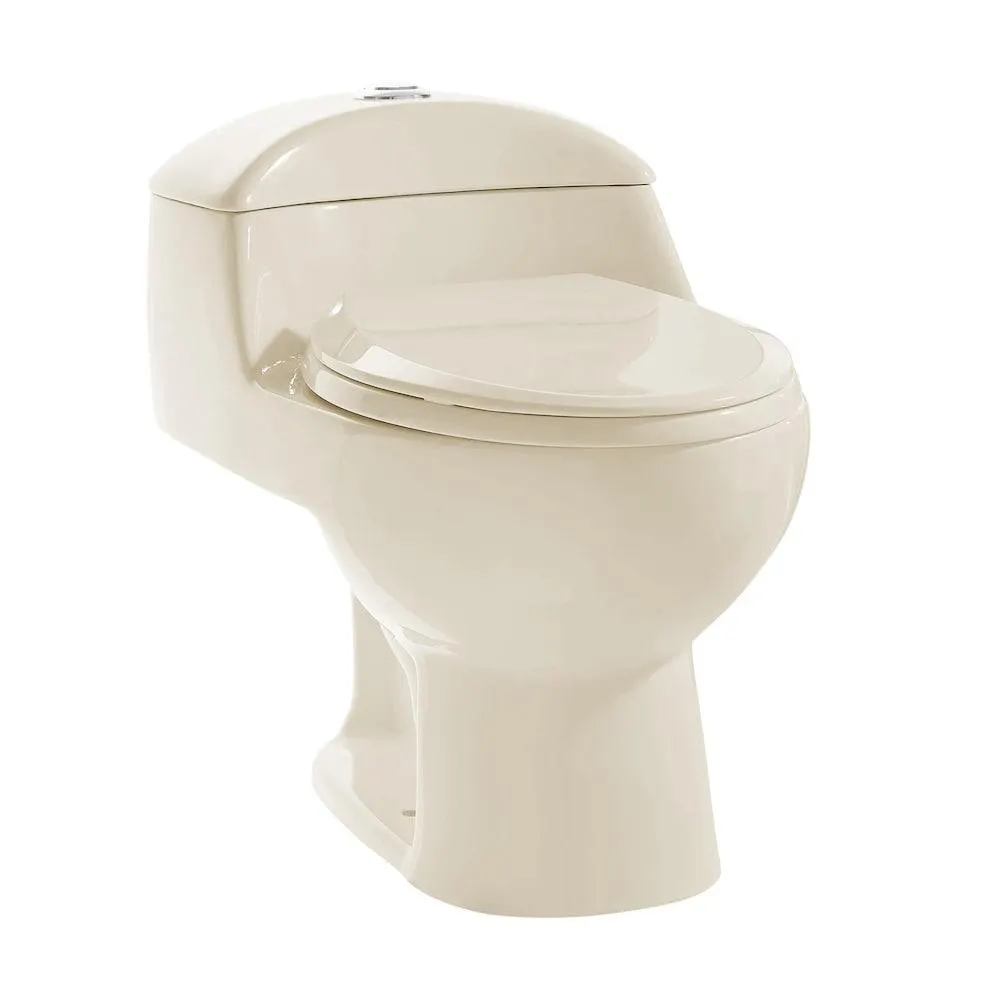 Chateau Bisque Dual Flush Elongated Standard Height Toilet 12-in Rough-In Size