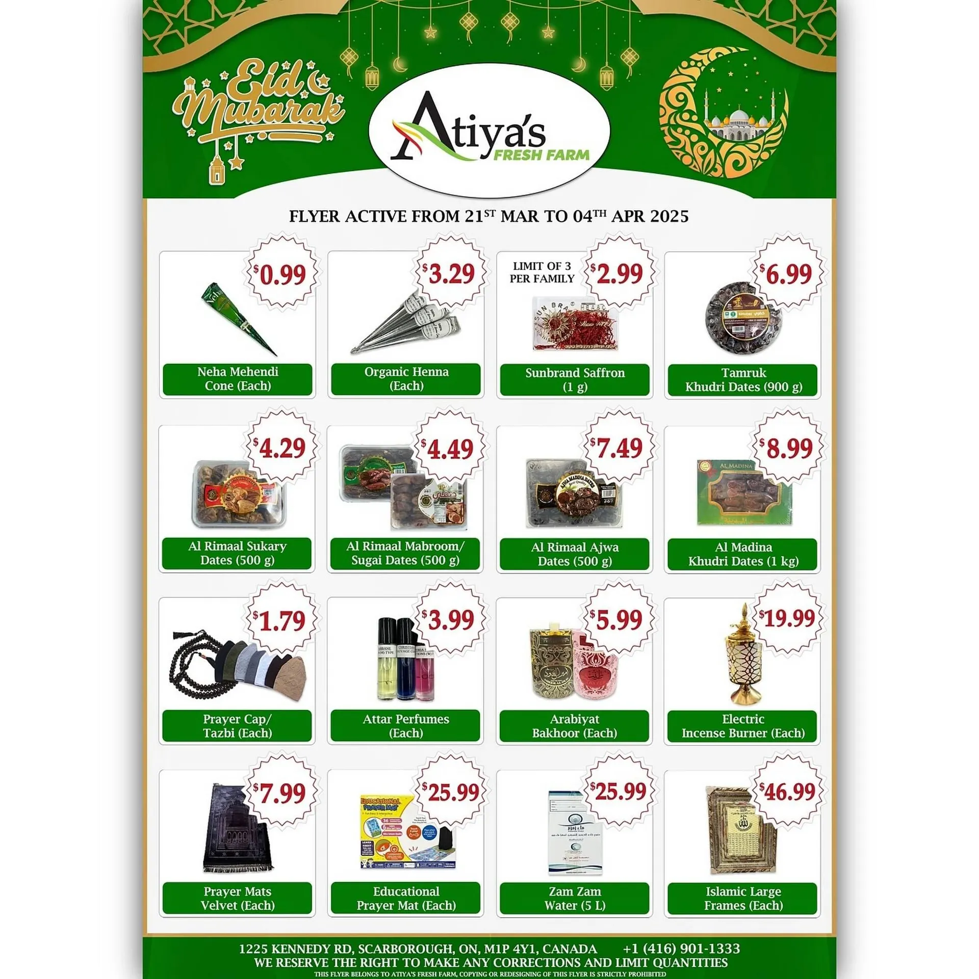Atiya's Fresh Farm flyer from March 21 to April 4 2025 - flyer page 1