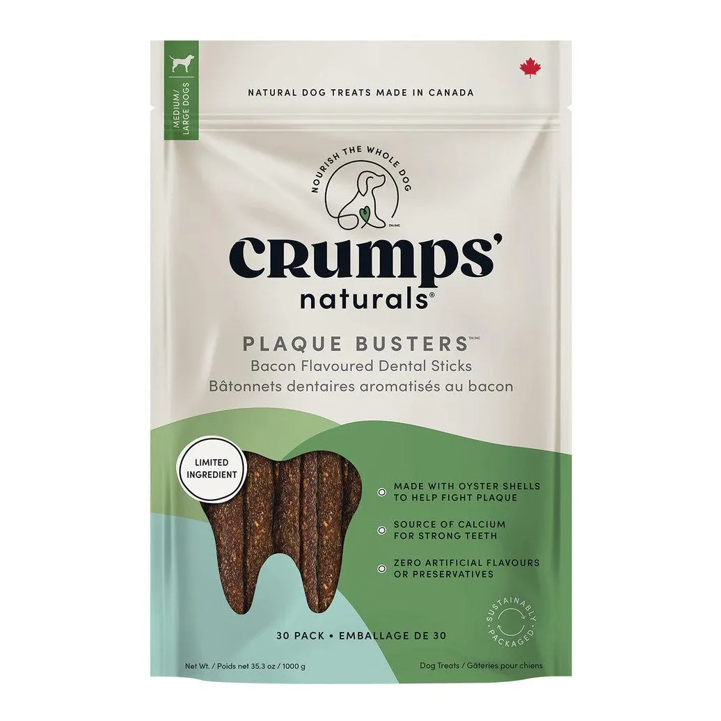 Crumps' Naturals, Plaque Busters 7" - Bacon - 30pk - Dog Treat