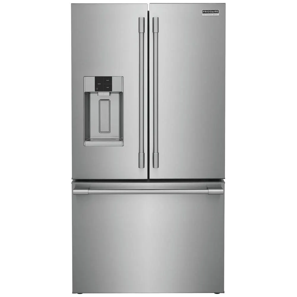 Frigidaire Professional PRFS2883AF French Door Refrigerator, 36 inch Width, ENERGY STAR Certified, 27.8 cu. ft. Capacity, Stainless Steel colour Freezer Located Ice Dispenser filter