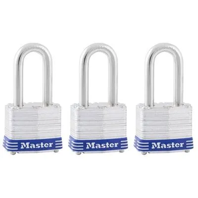 Lamintated Steel Padlock 40mm 3pk w long shkle