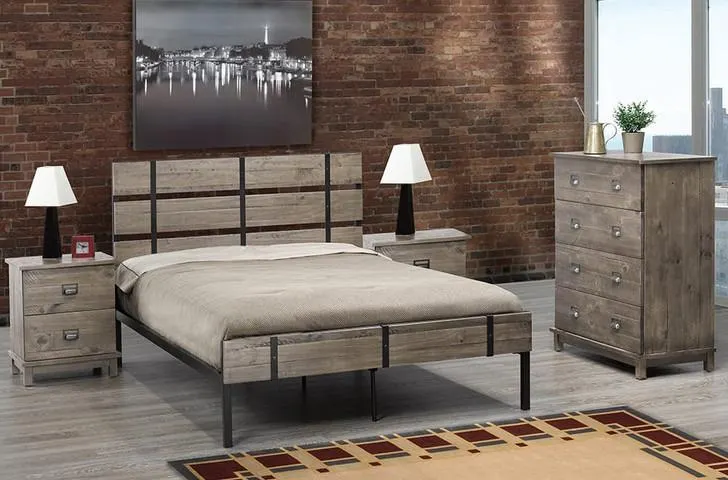 Acadia Wood & Metal Bed