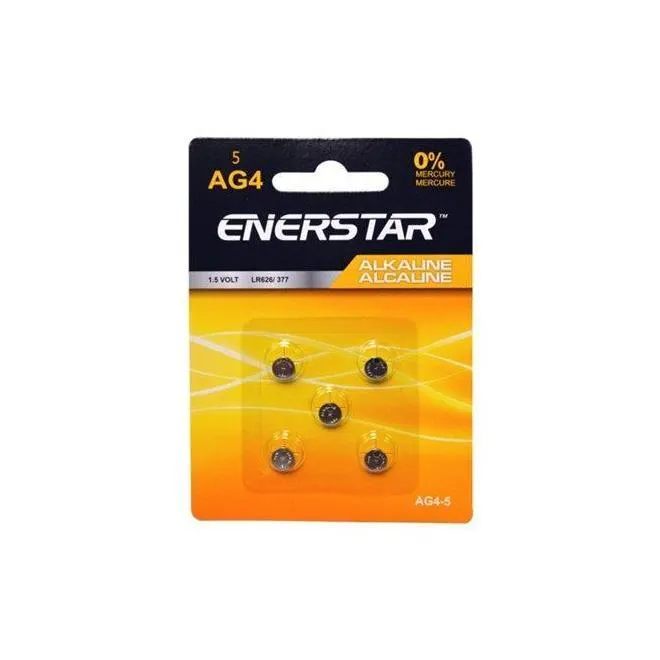 Enerstar Alkaline AG4 Cell Batteries 5/Pack