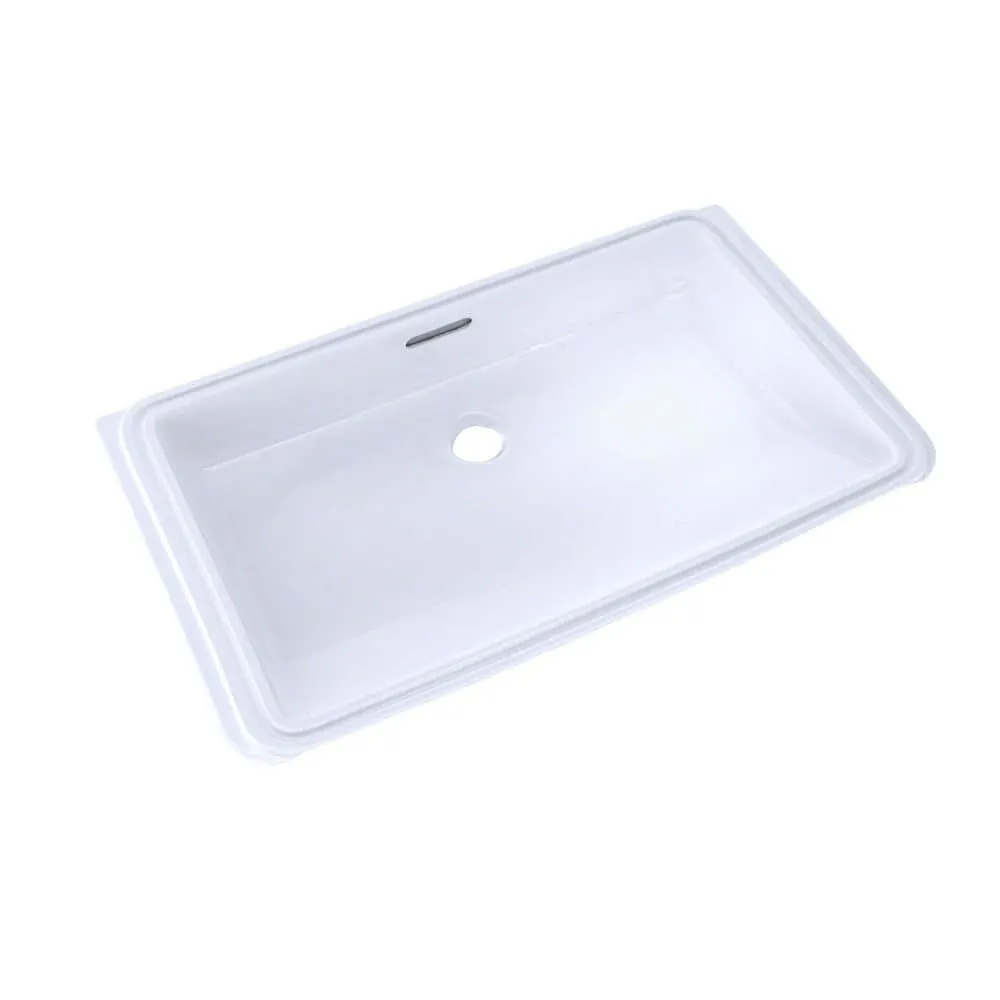 Rectangular Undermount Bathroom Sink with CeFiONtect, Cotton White