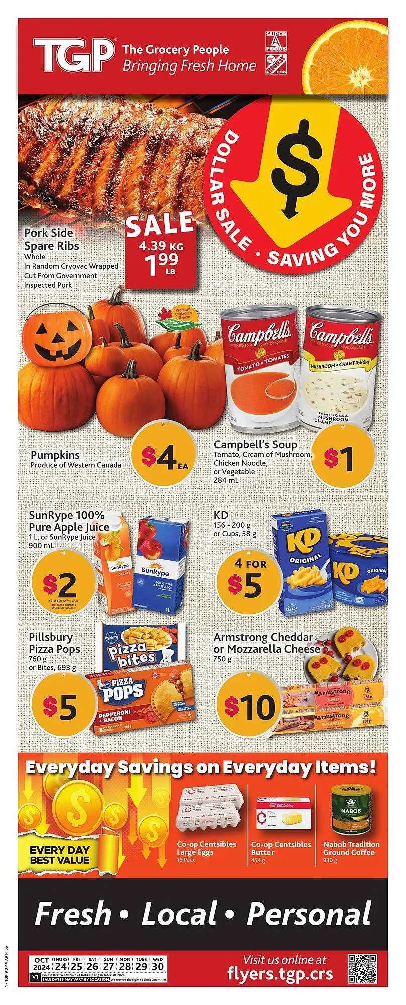 TGP The Grocery People flyer from October 24 to October 30 2024 - flyer page 1