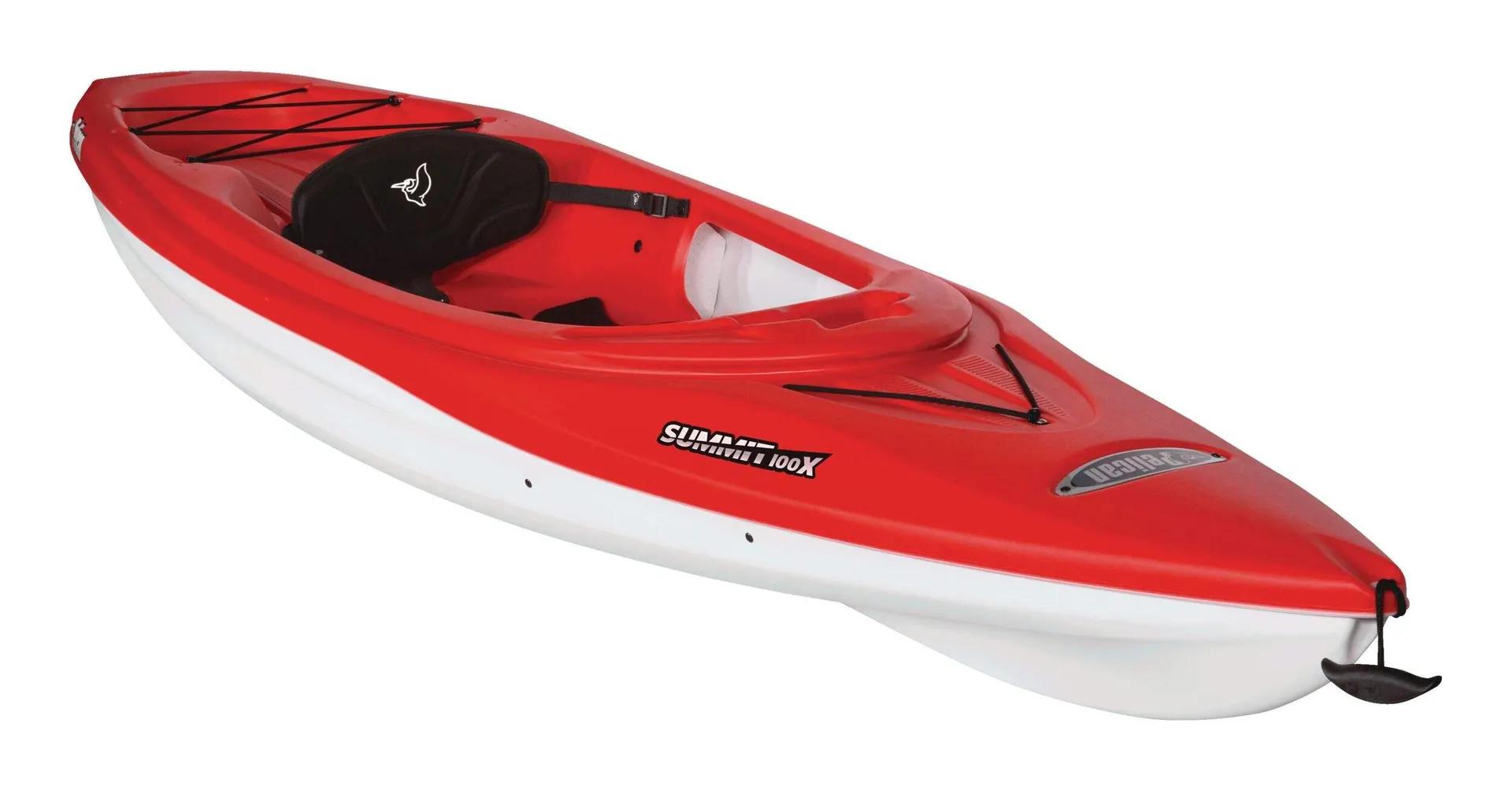 Pelican Summit 100X Sit-In 1-Person Kayak, Fireman Red/White, 10-ft